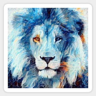 Blue lion painting Sticker